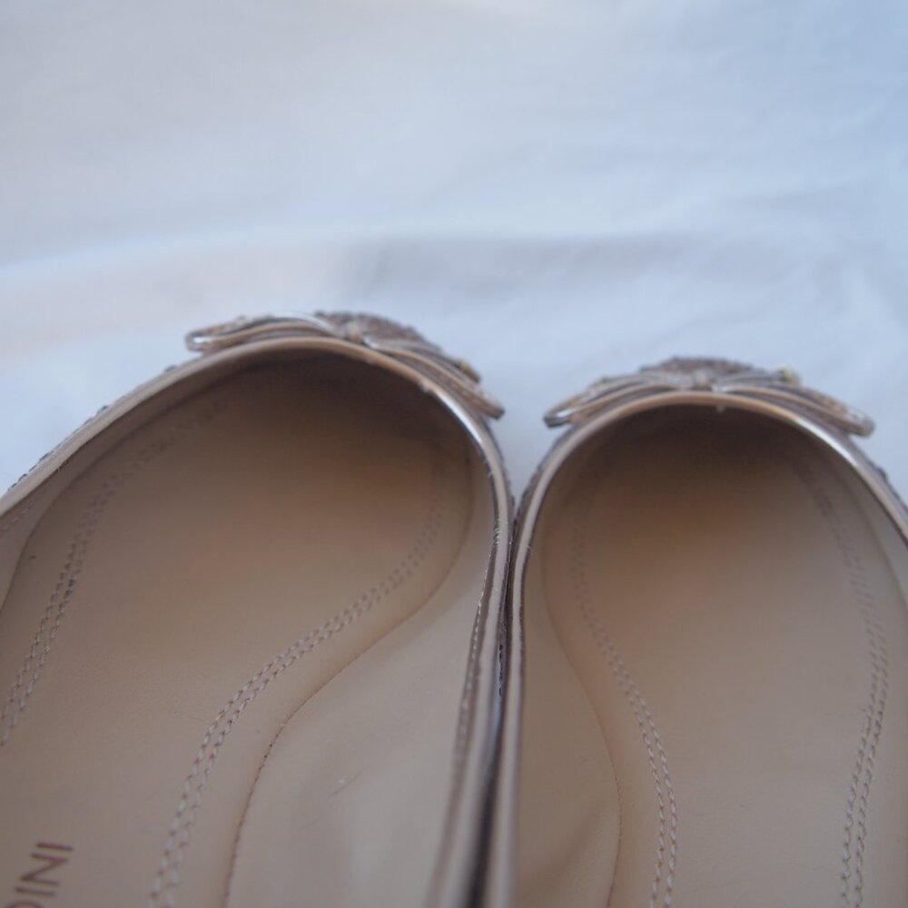 Adrienne Vittadini "Cathi" Embellished Ballet Slip On Gold Flats, Gems Size 8M - Picture 6 of 15